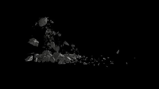 石头块破碎碎片视频素材（含透明通道）视频的预览图