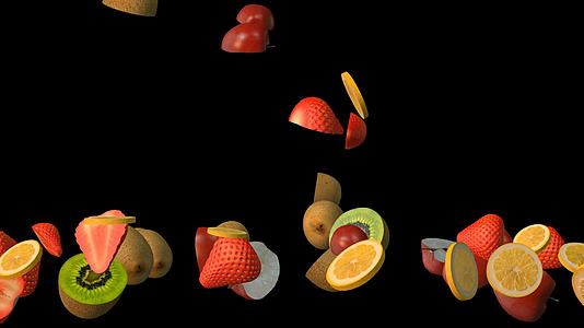 透明通道水果降落视频素材视频的预览图