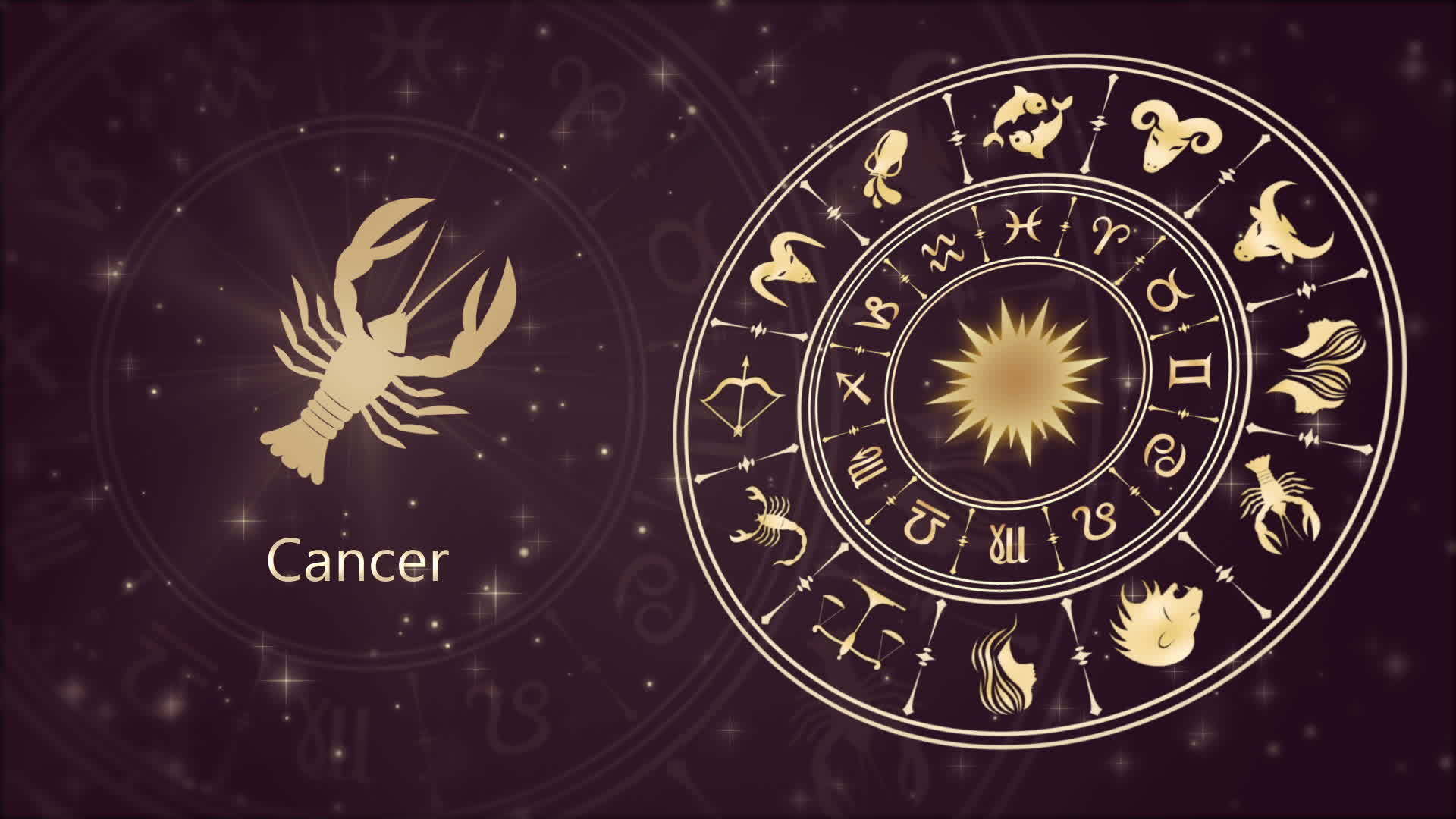 zodiac标记癌症和星轮视频的预览图