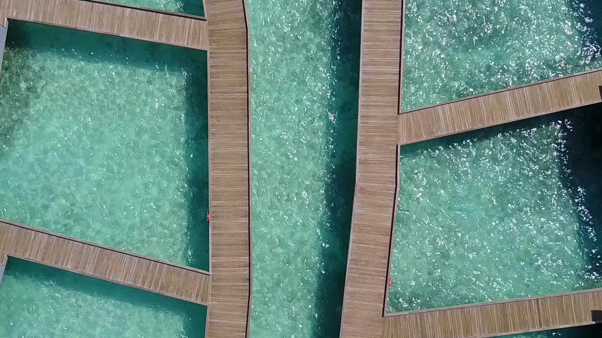 阳光明媚的奇怪岛屿在沙巴附近的蓝色海洋和白色海滩的背景下视频的预览图
