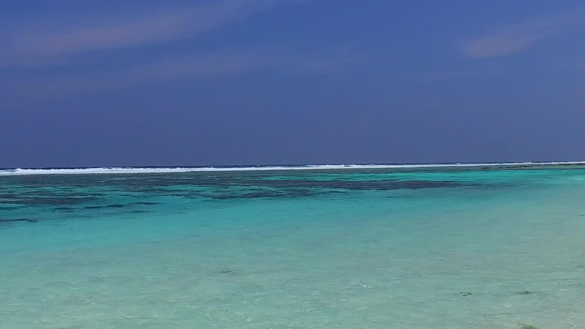 海色海洋和珊瑚礁附近清洁海滩的海岸海滩冒险活动视频的预览图