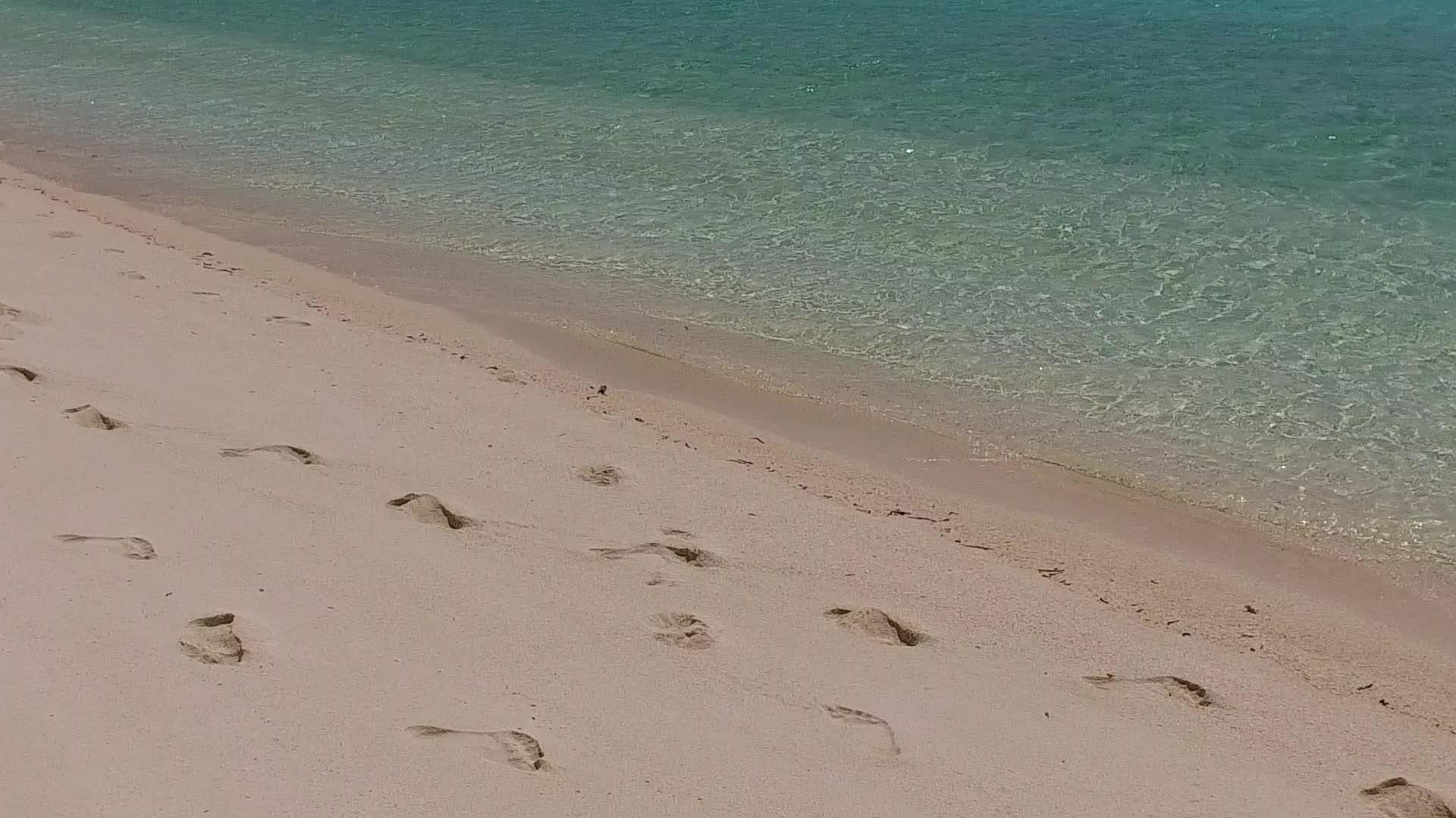 日出后阳光明媚的热带度假胜地海滩以清水为生活视频的预览图