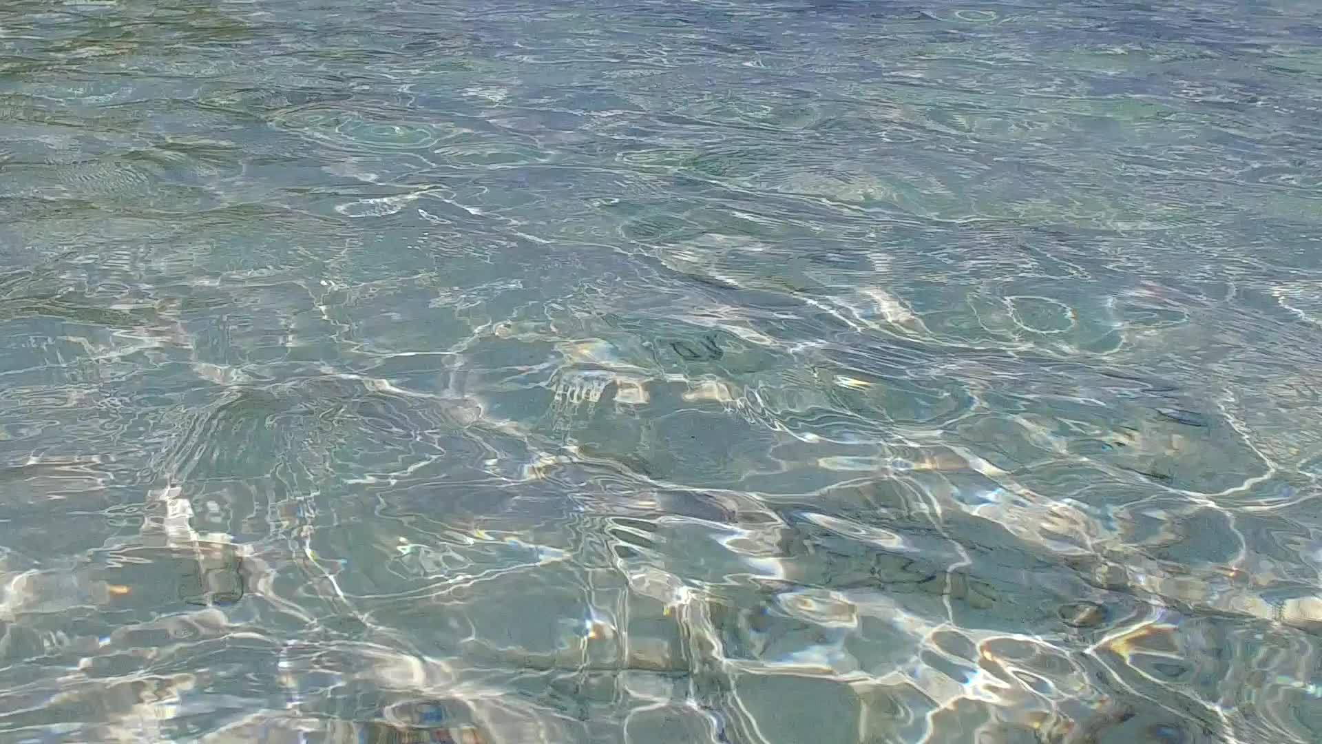 沙洲附近以白沙为背景的绿松石海是夏季泻湖海滩的完美全景视频的预览图
