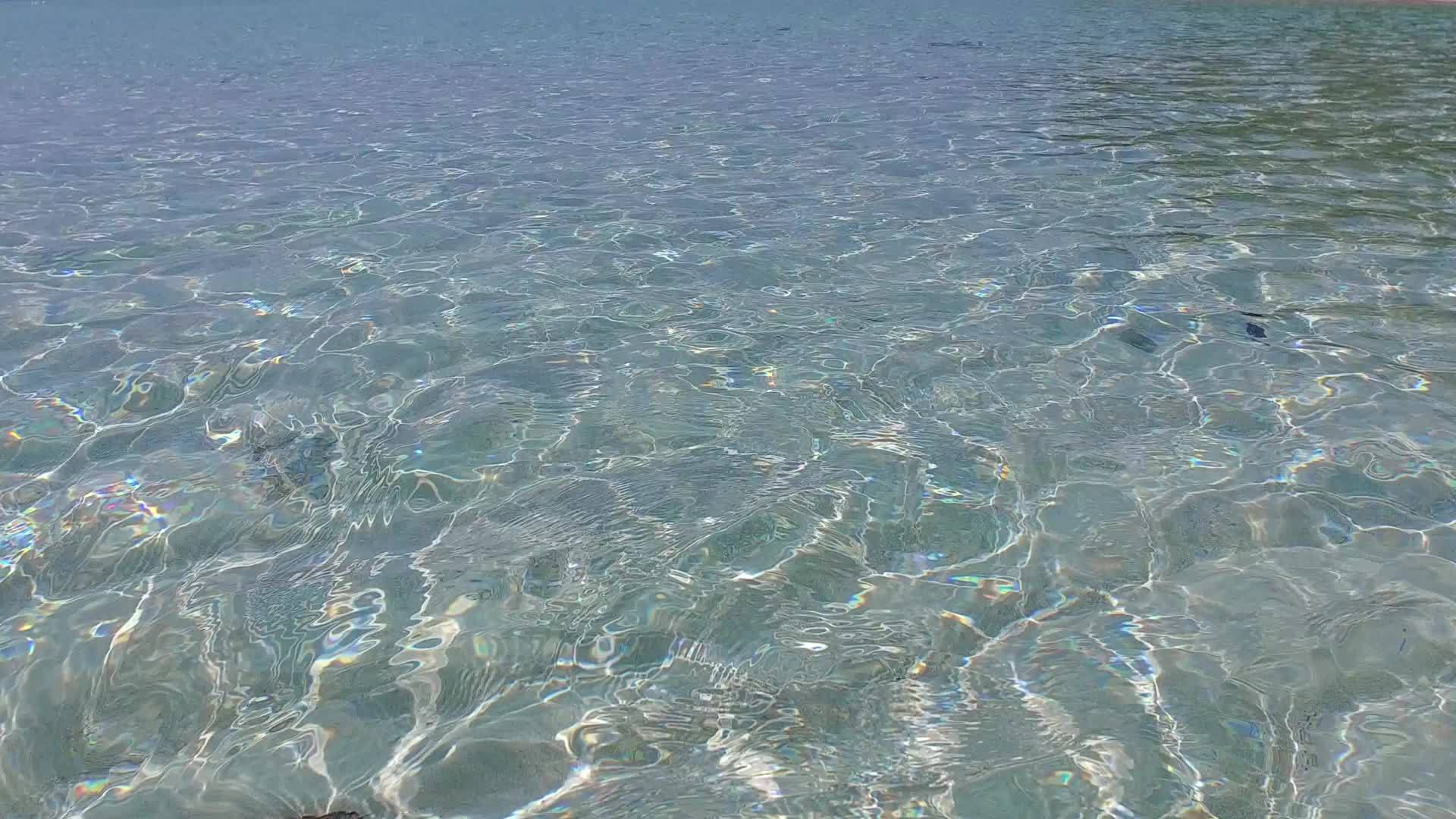 阳光明媚的海景宁静的海滩之旅清澈的海洋沙洲视频的预览图