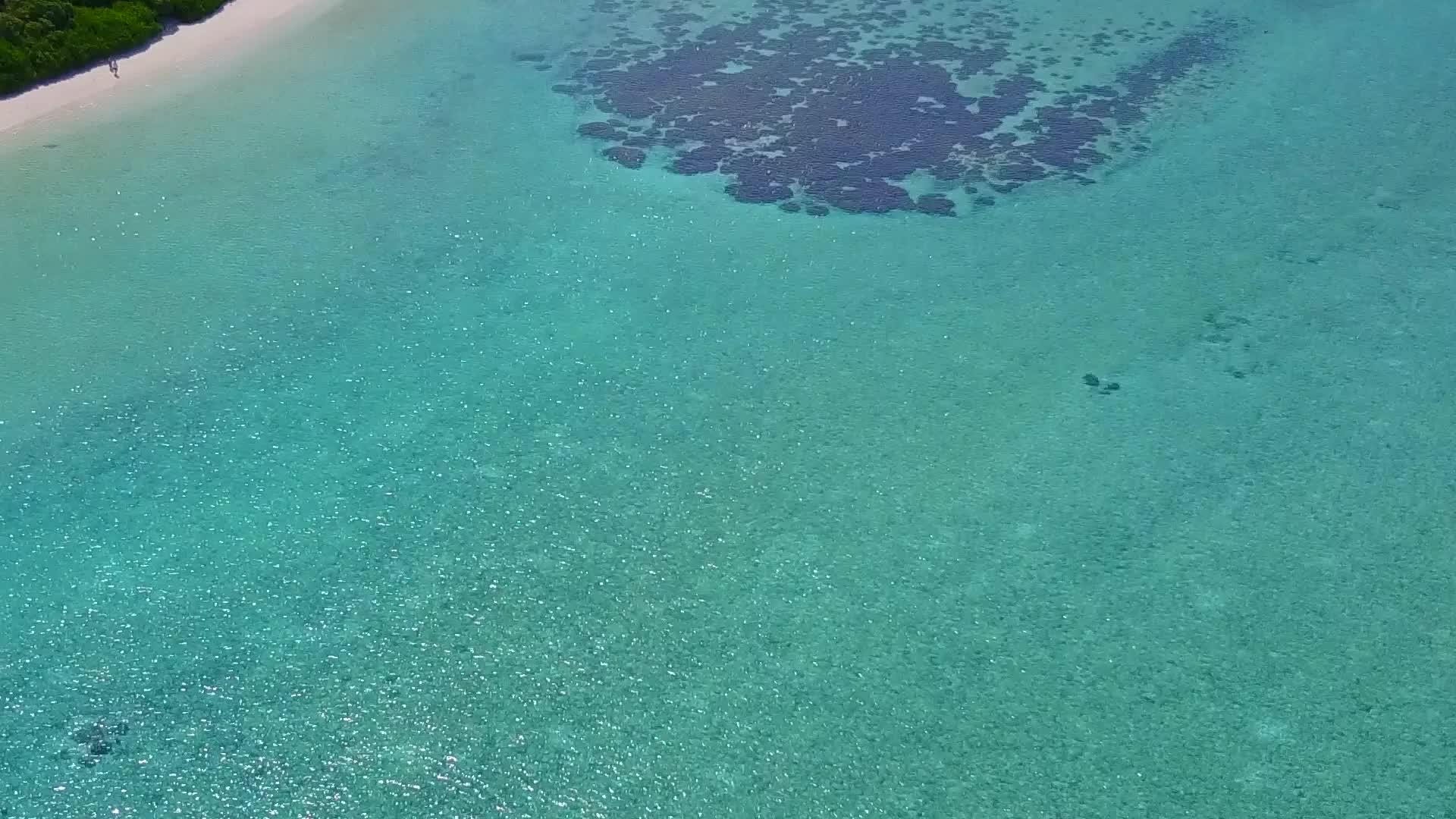 浅海和白假胜地附近的白色沙底背景是夏季抽象的美丽岛屿海滩视频的预览图