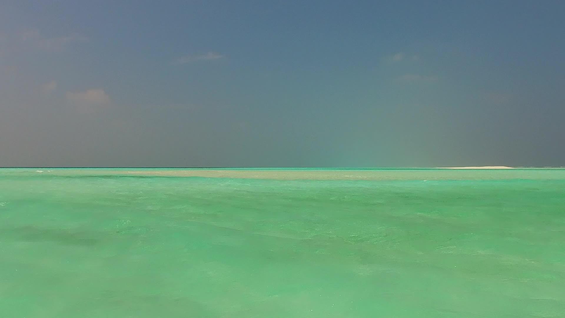 夏天的夏天你可以在珊瑚礁附近的浅海清水和清洁沙尘的背景视频的预览图