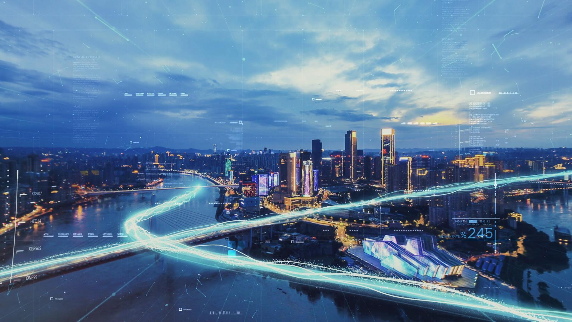 上海光线科技智慧未来科技城市视频的预览图