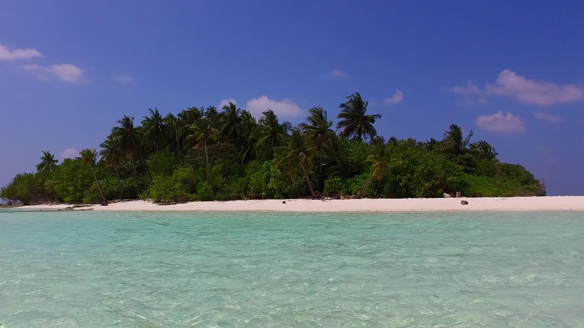 阳光明媚的豪华海湾海滩旅行从蓝海到珊瑚礁附近视频的预览图