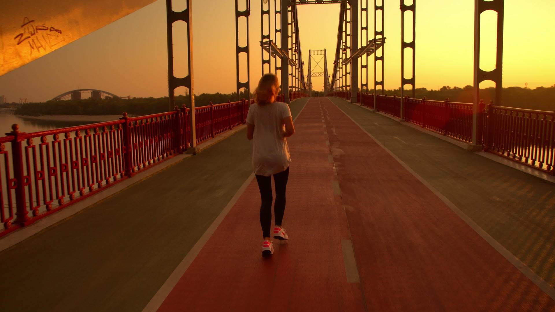 女人在桥上跑视频的预览图