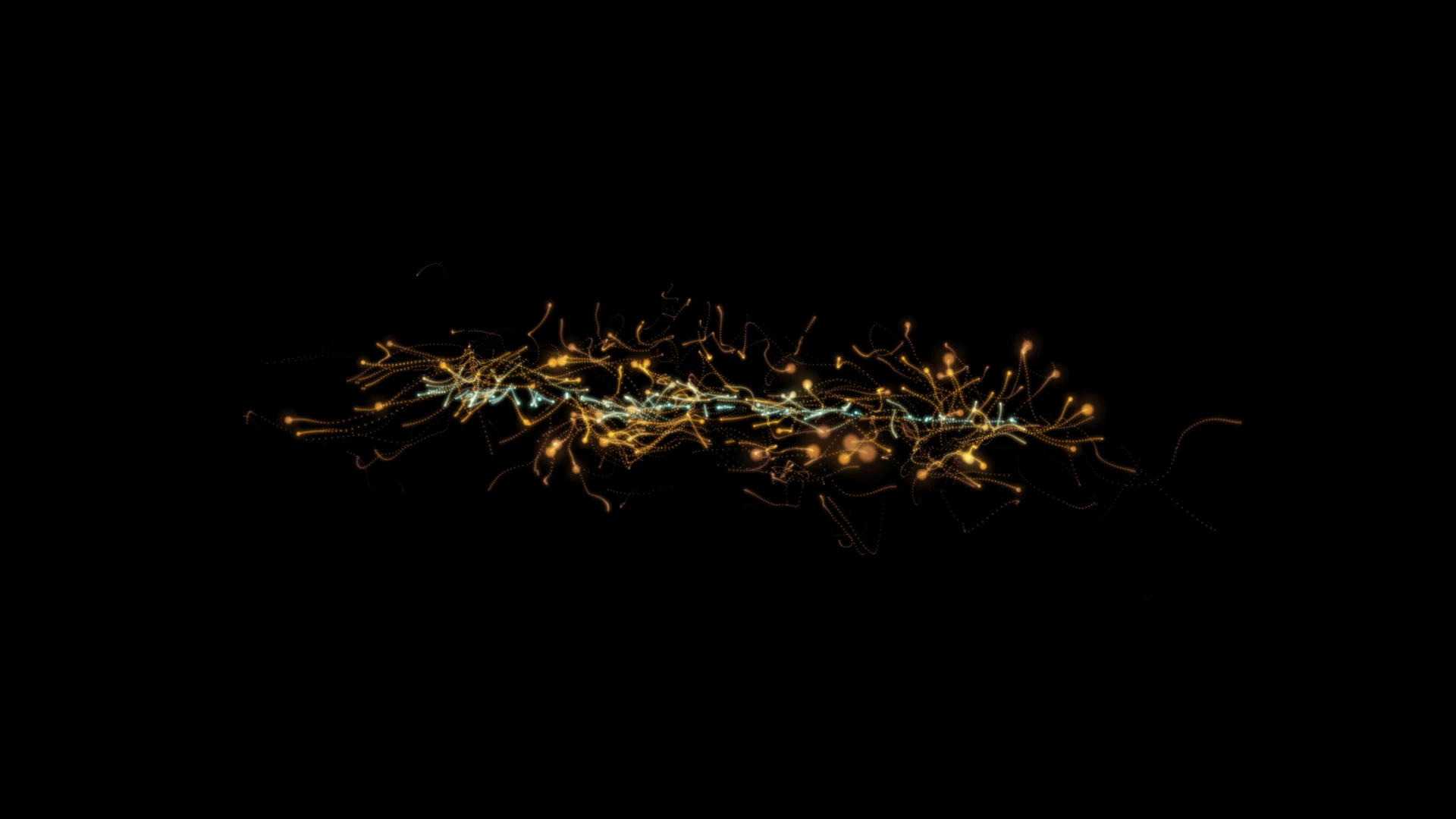 黑色背景4k明亮的金色颗粒快速移动4k视频的预览图
