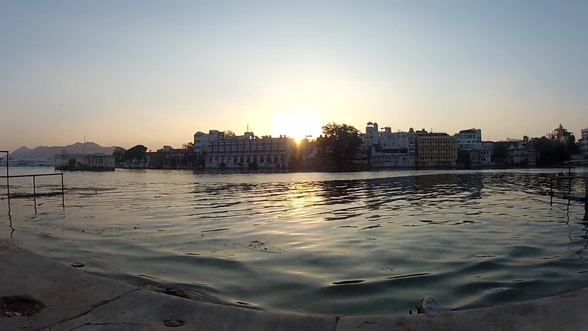 日落时的乌达普尔城堡印在亚洲视频的预览图