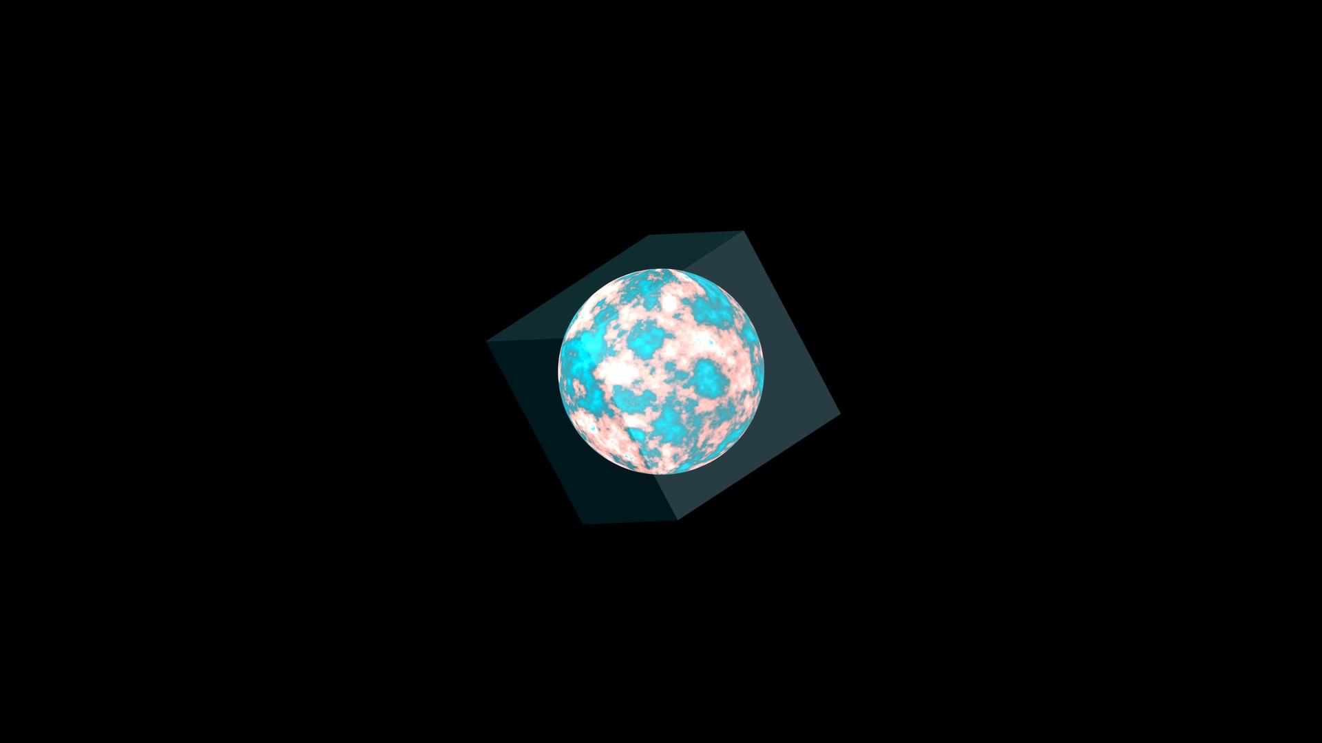 立方体核心能量冷却液明亮的蓝色和海洋颜色表面缓慢下降视频的预览图