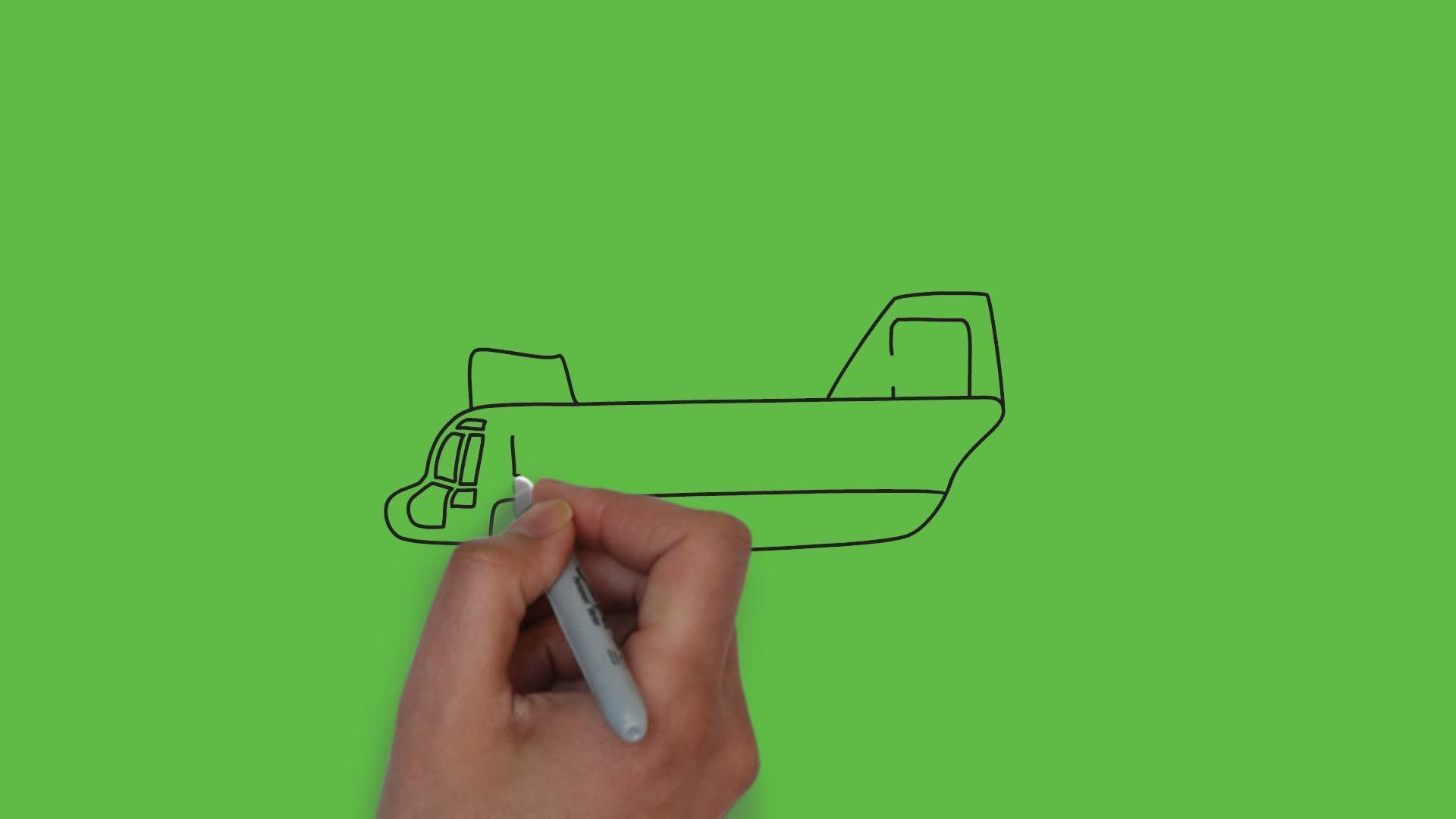 在抽象的绿色背景下画出黑色和蓝色的飞机Black视频的预览图