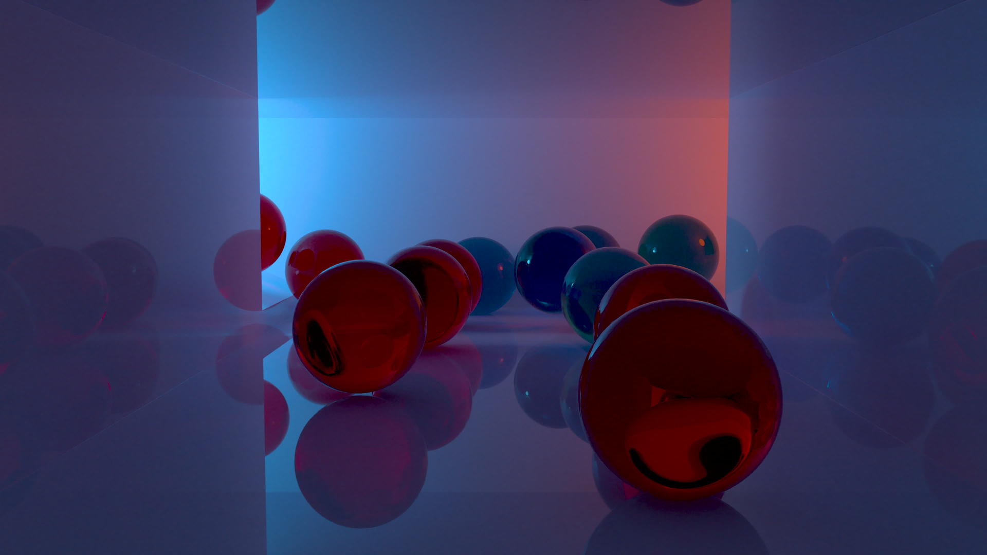 隧道里有透明球3D钻孔视频的预览图