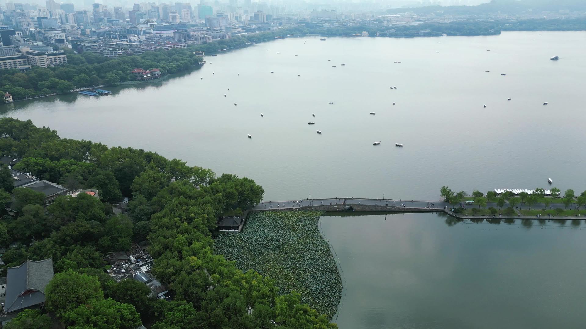 杭州西湖断桥航拍视频的预览图