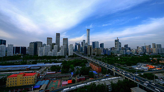 北京国贸桥车流延时视频的预览图
