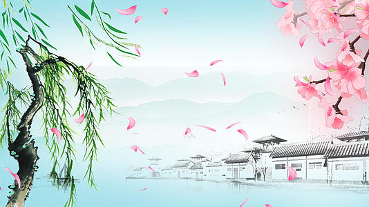 4k清新中国风景景观春景动态视频背景视频的预览图