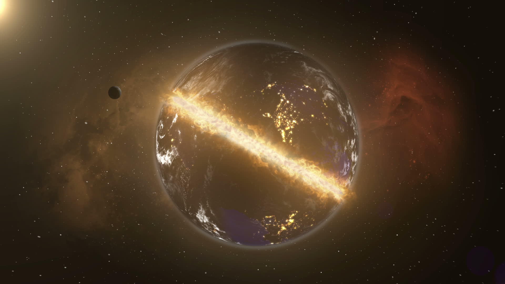 一颗陨星摧毁地球它可以摧毁地球它可以摧毁地球视频的预览图
