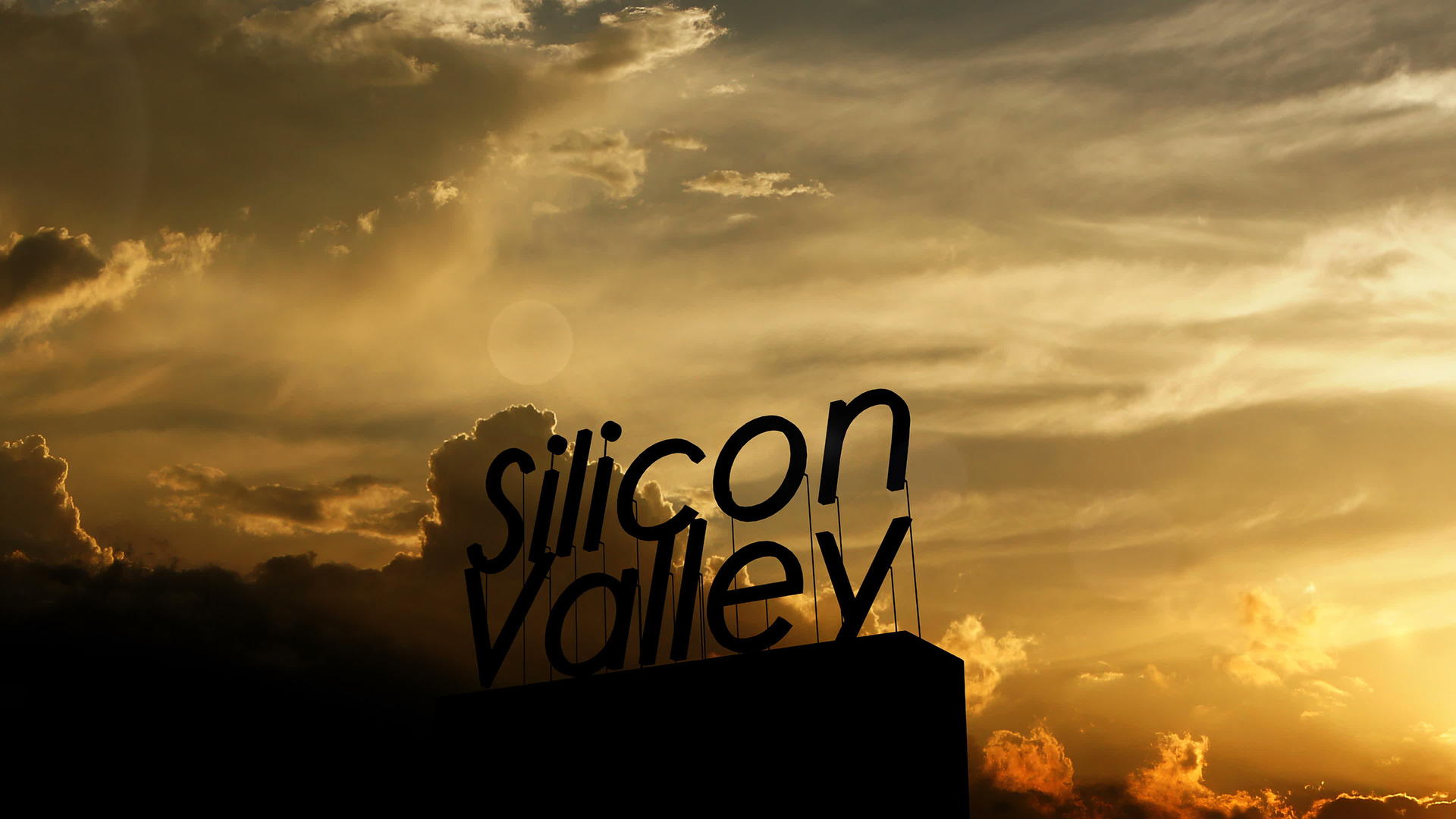 硅谷的标志柱在美丽的夕阳下视频的预览图
