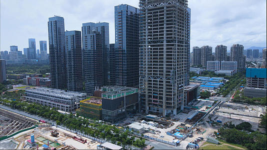 4k高清航拍深圳超级总部基地建筑工地未来CBD视频的预览图