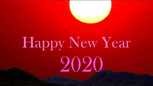 2020年新年快乐彩色三文和一年中的第一个日出视频的预览图