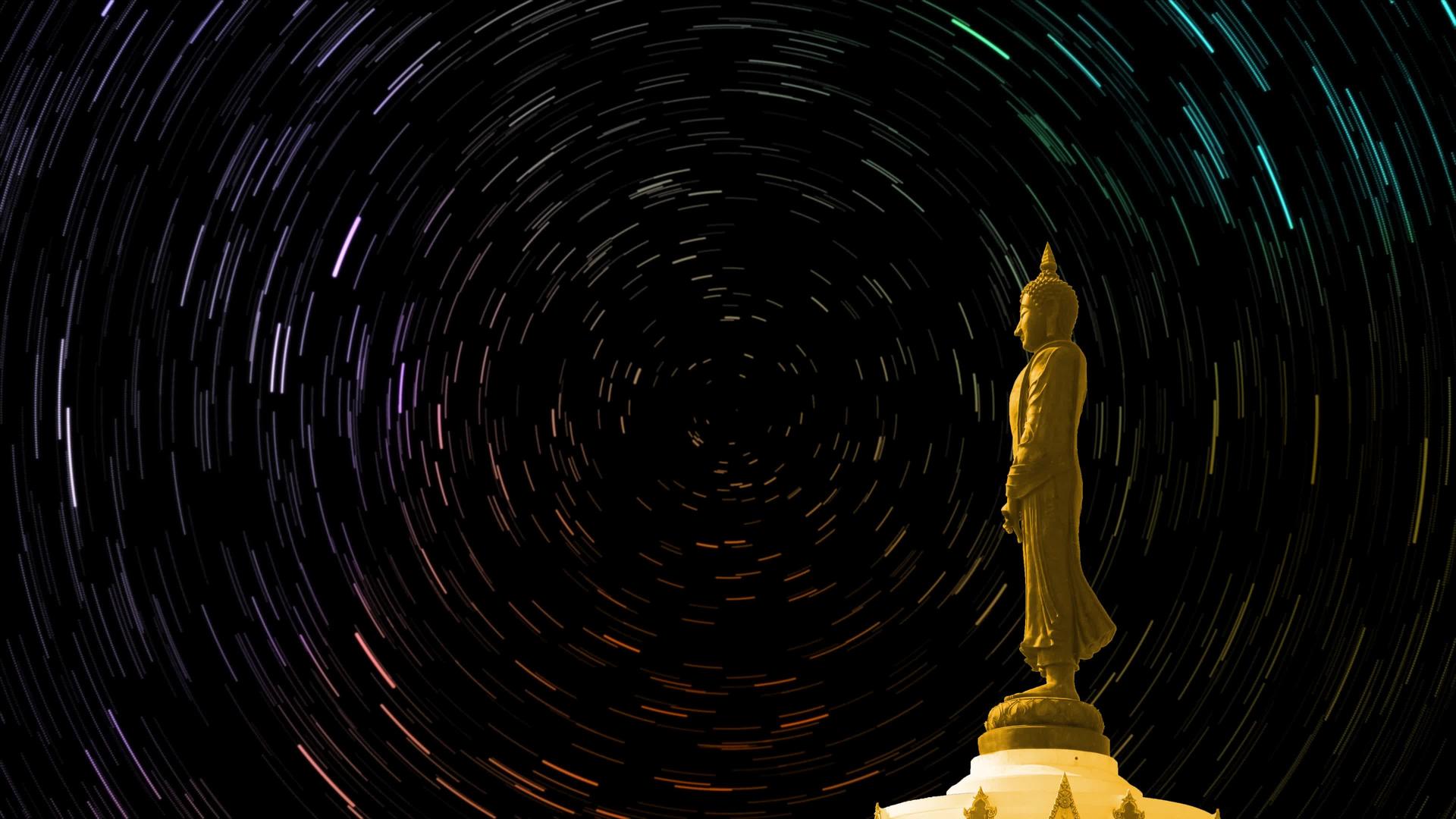 恒星在天空中跟踪超时误差Buddha7天样式视频的预览图