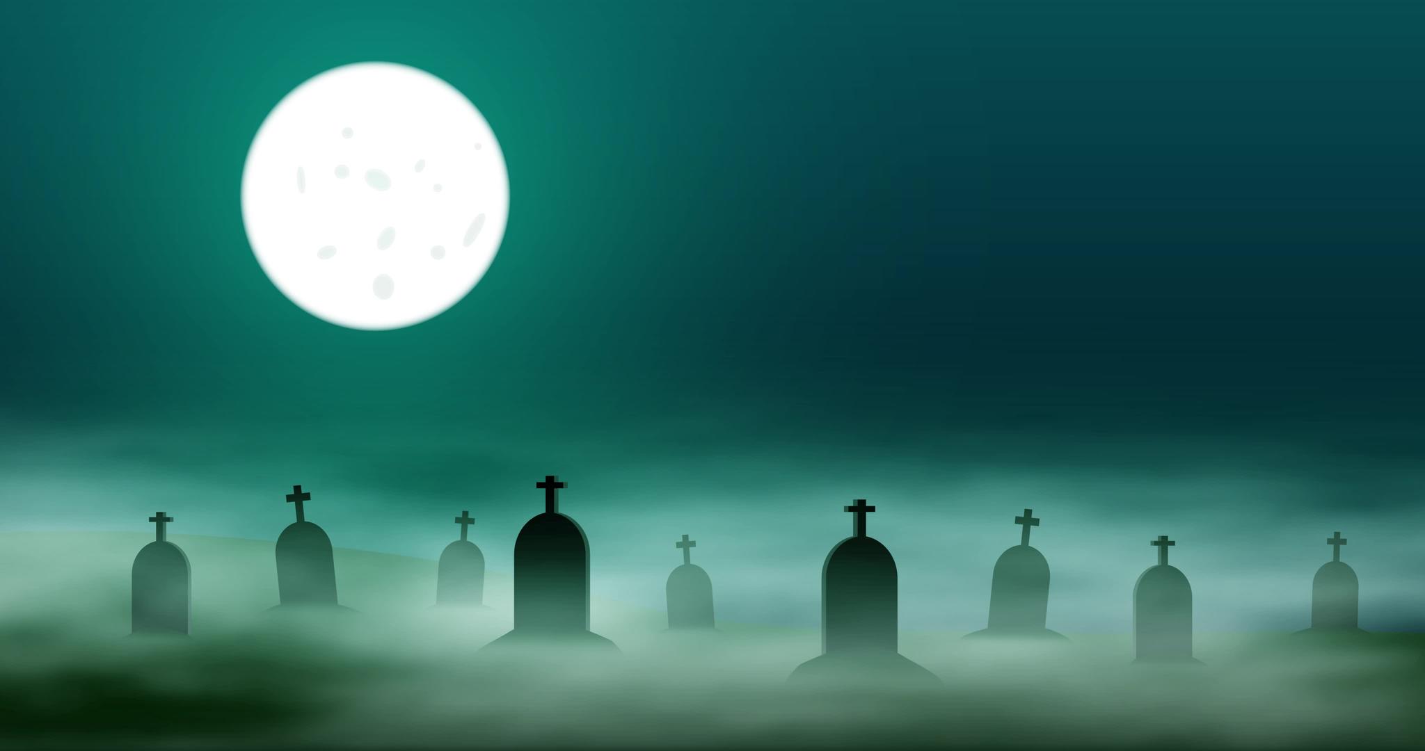 深夜可怕的神秘墓园视频的预览图