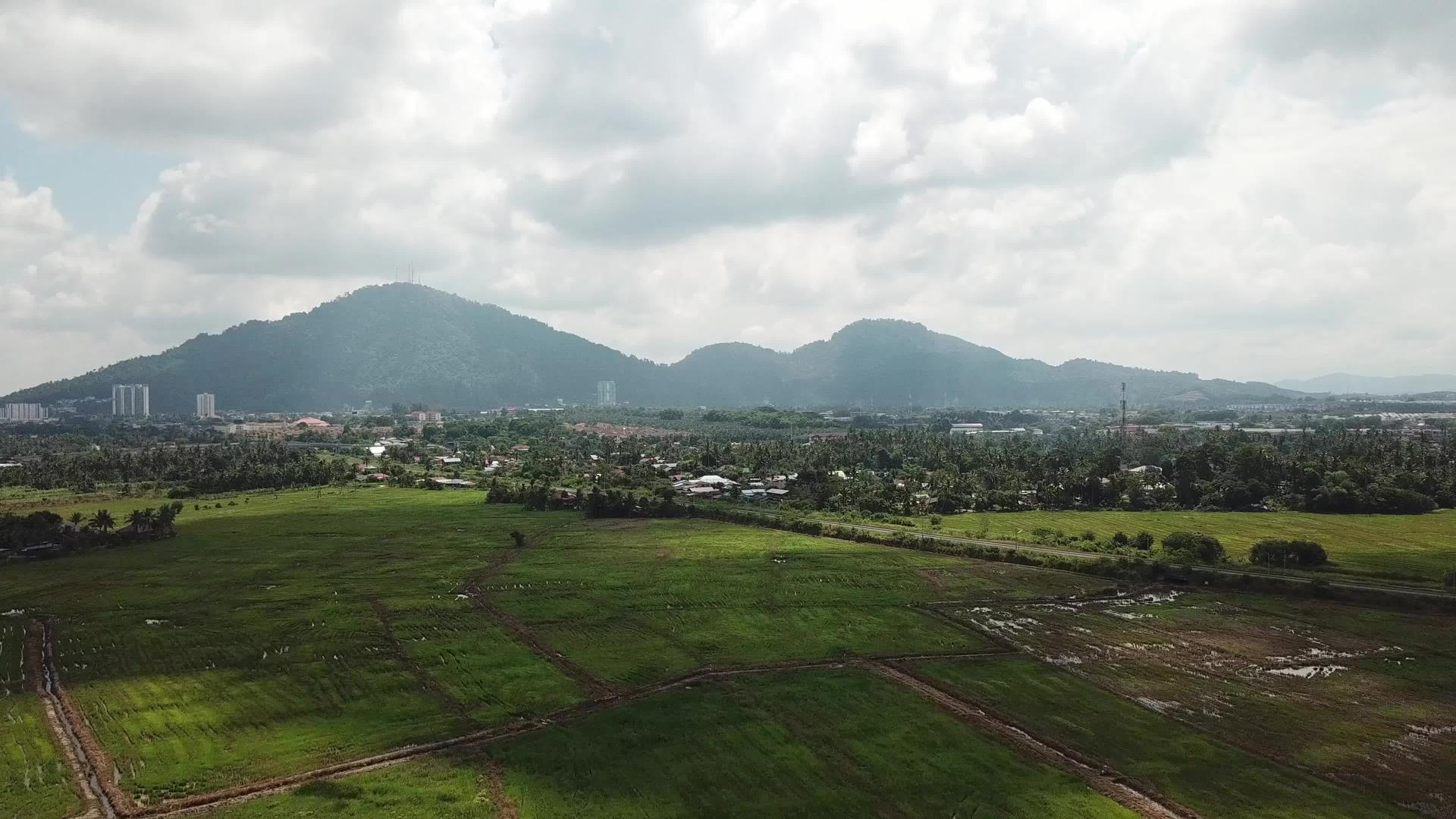 飞越种植园有背景CherokTokkun山丘视频的预览图