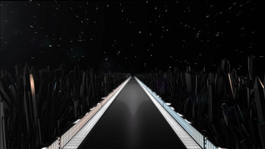 另一个星球上的道路看看跑道上的星星陨石小行星幻想带状的空间视频的预览图