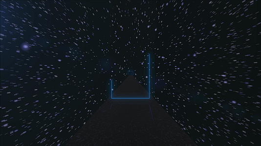 霓虹灯框架照亮了另一个星球上的道路看看跑道上的星星陨石视频的预览图
