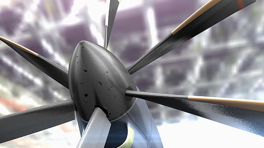 3d动画飞机涡轮风扇视频的预览图