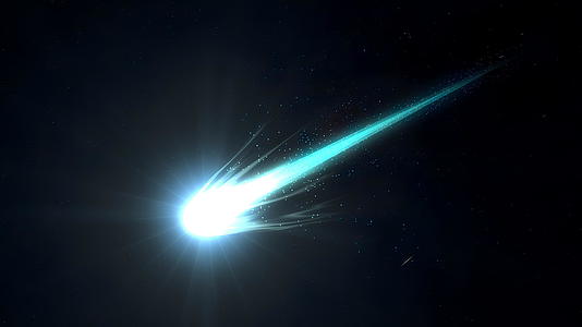 光辉而美丽的蓝色彗星视频的预览图