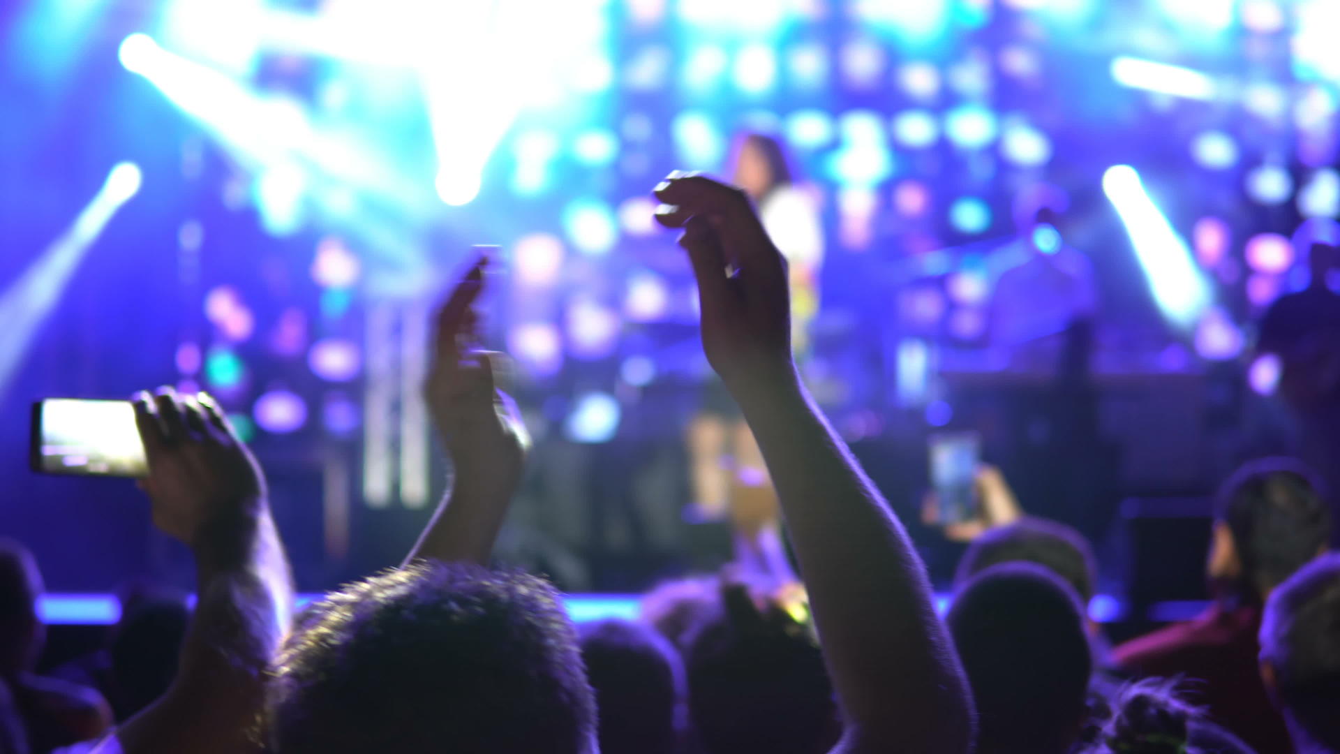 人们在露天音乐会上举手欢呼音乐会没有售票活动视频的预览图