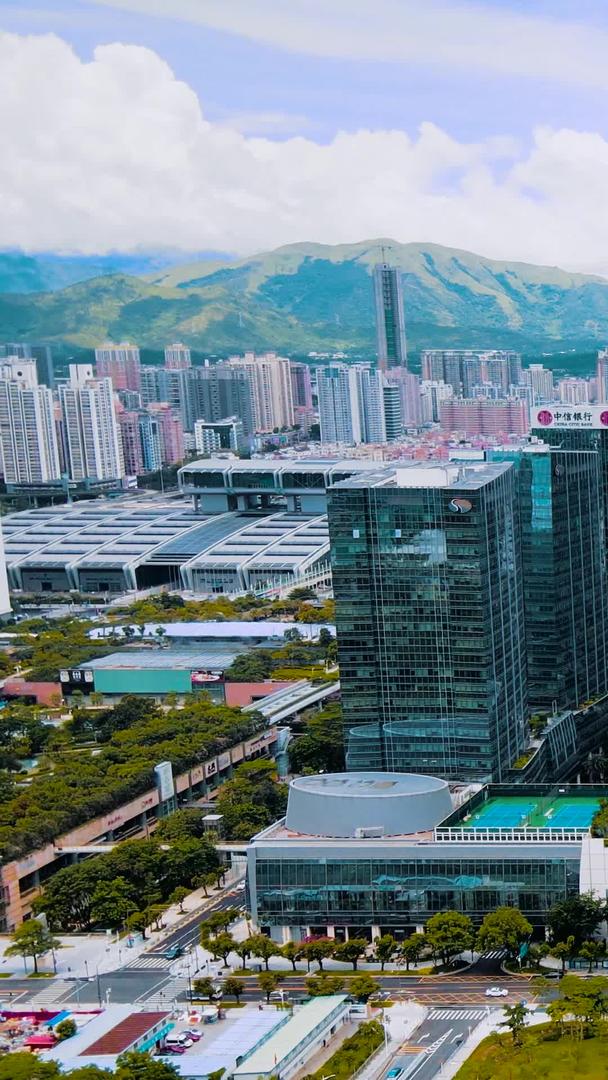 深圳时代高清航拍金融中心建筑群CBD城市交通视频的预览图
