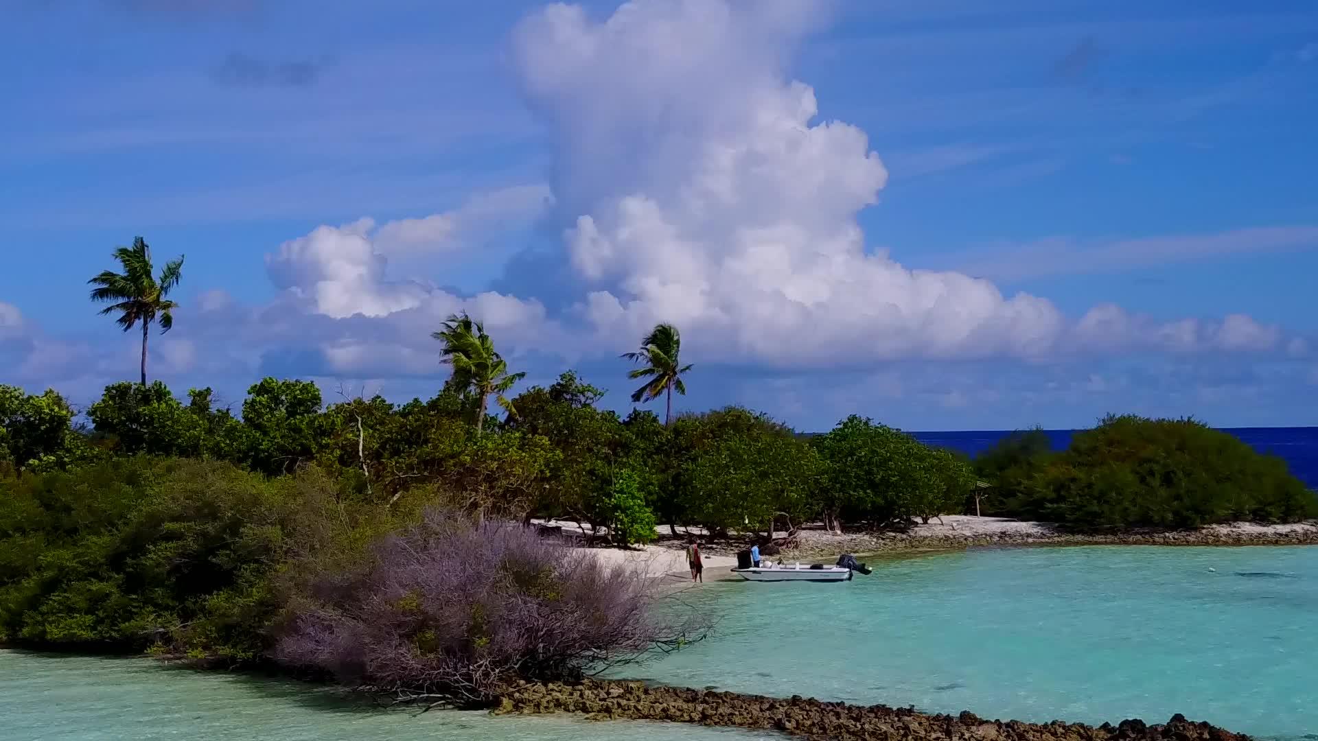 白沙背景蓝海天堂海景海滩生活方式视频的预览图