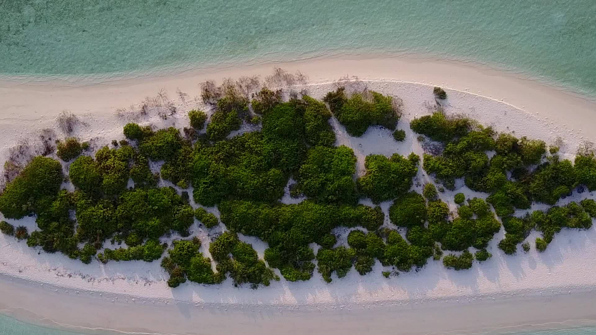 白沙背景蓝海田园诗般的旅游海滩时间无人机空中海景视频的预览图
