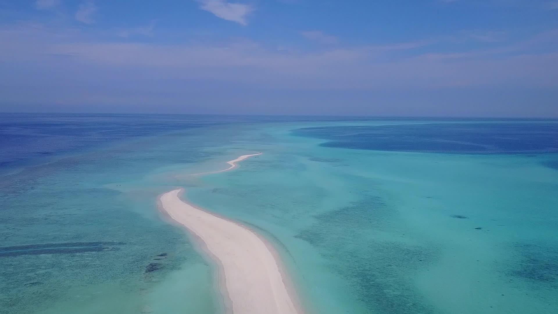 白沙背景绿水无人驾驶美丽的岛屿海滩野生动物视频的预览图