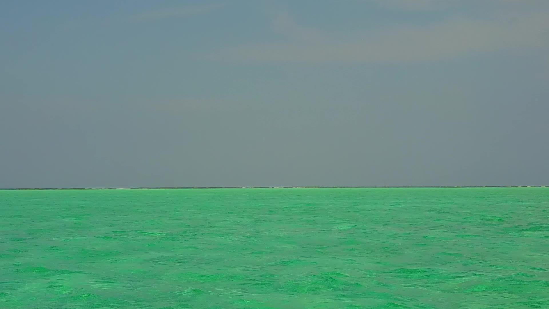 蓝海、白色沙底、蓝海和白色沙地背景下罕见的环礁湖海滩野生视频的预览图