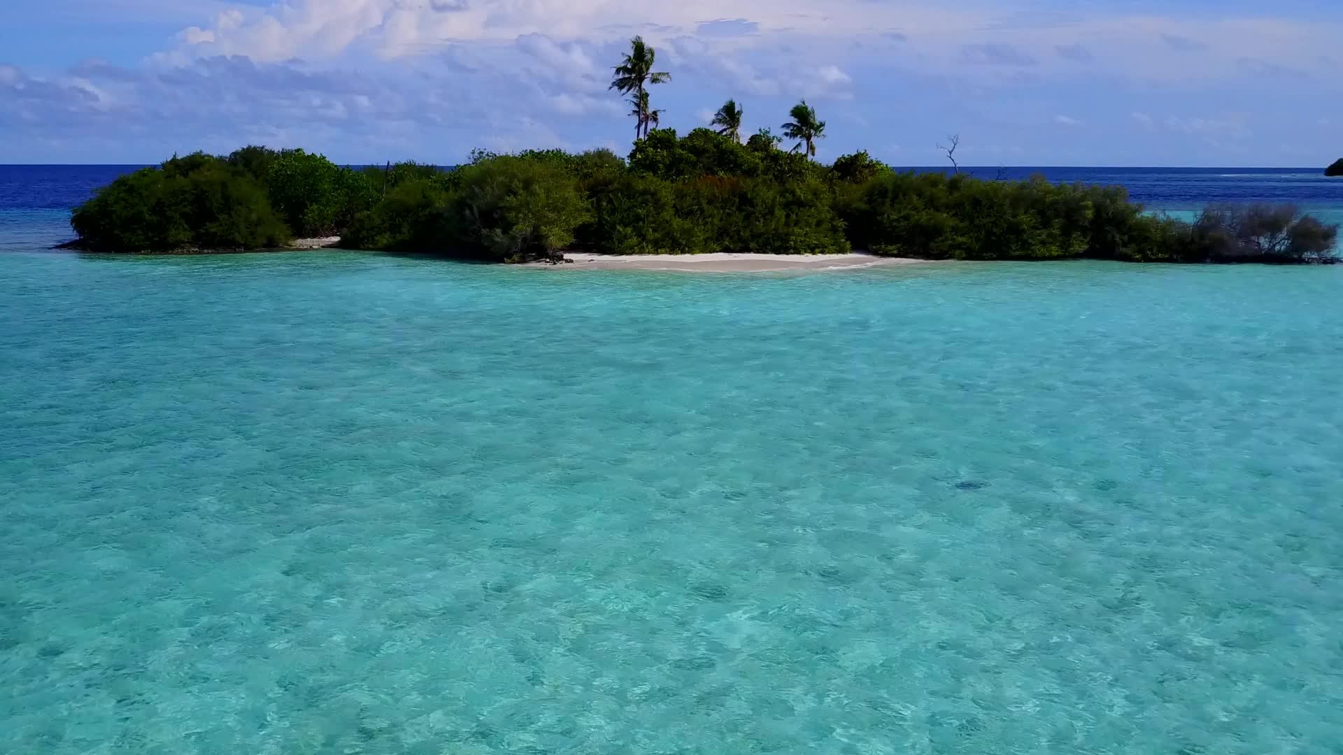 在清澈的大海和干净的沙质背景下美丽的海岸线海滩冒险视频的预览图