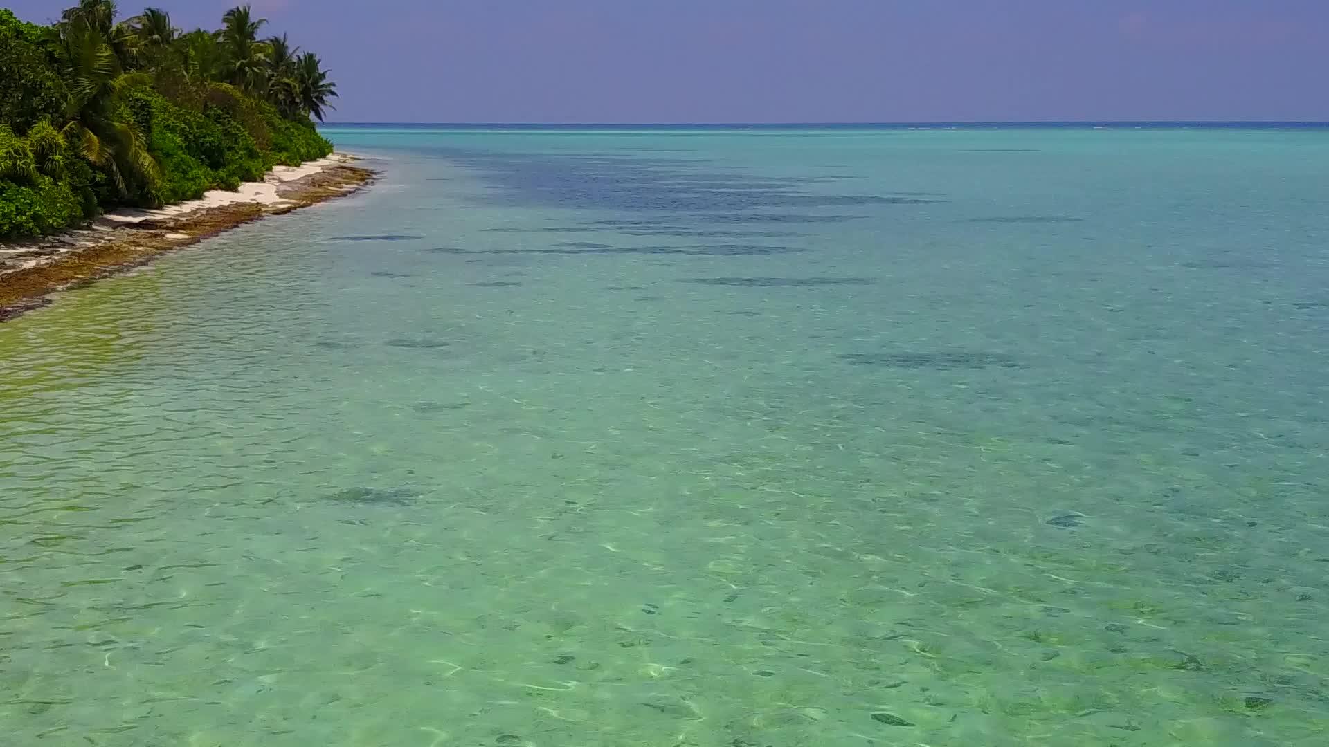 热带海岸海滩时间浅海和清洁沙地背景视频的预览图