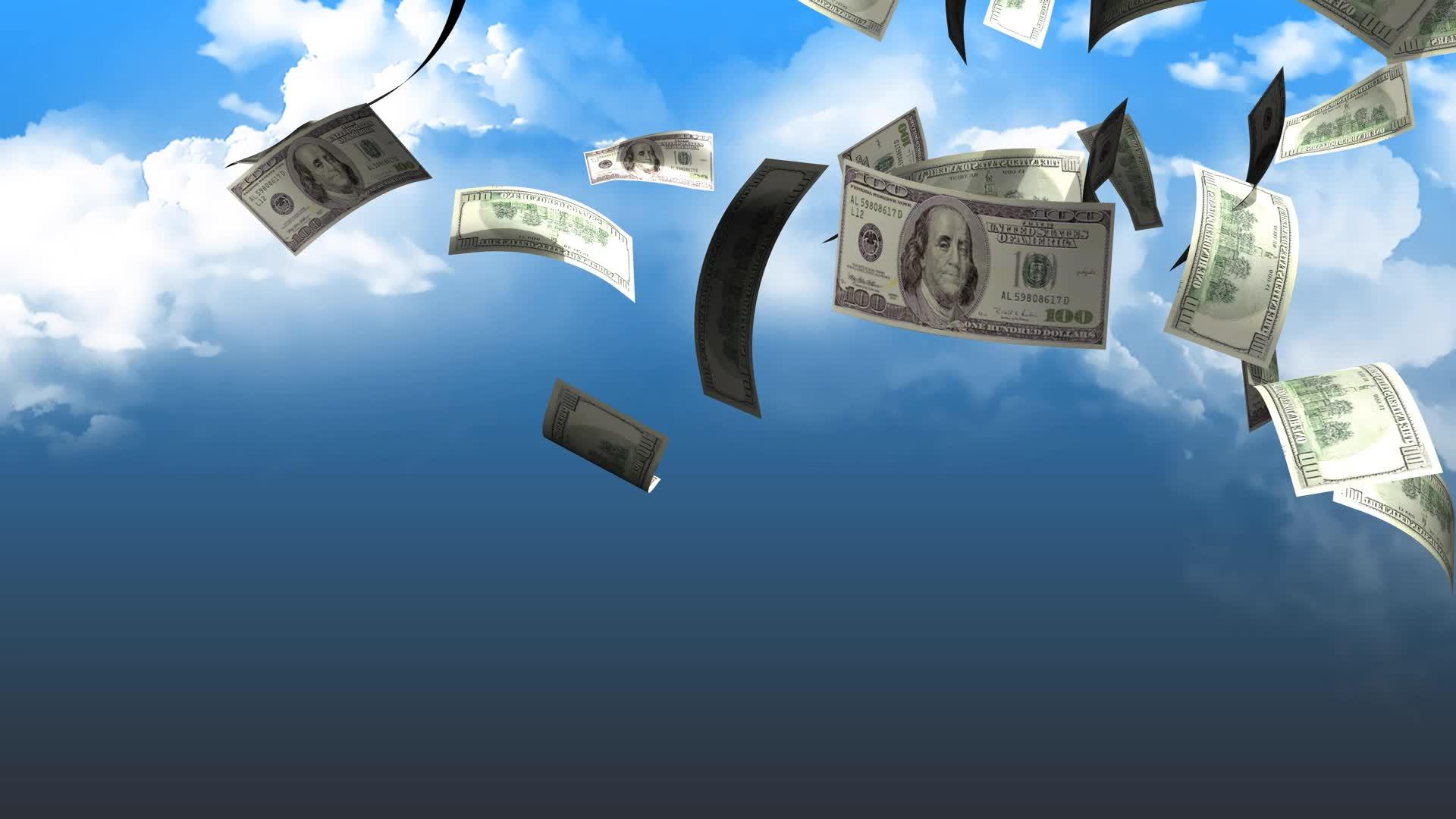 钱从天空概念动画中掉了下来视频的预览图