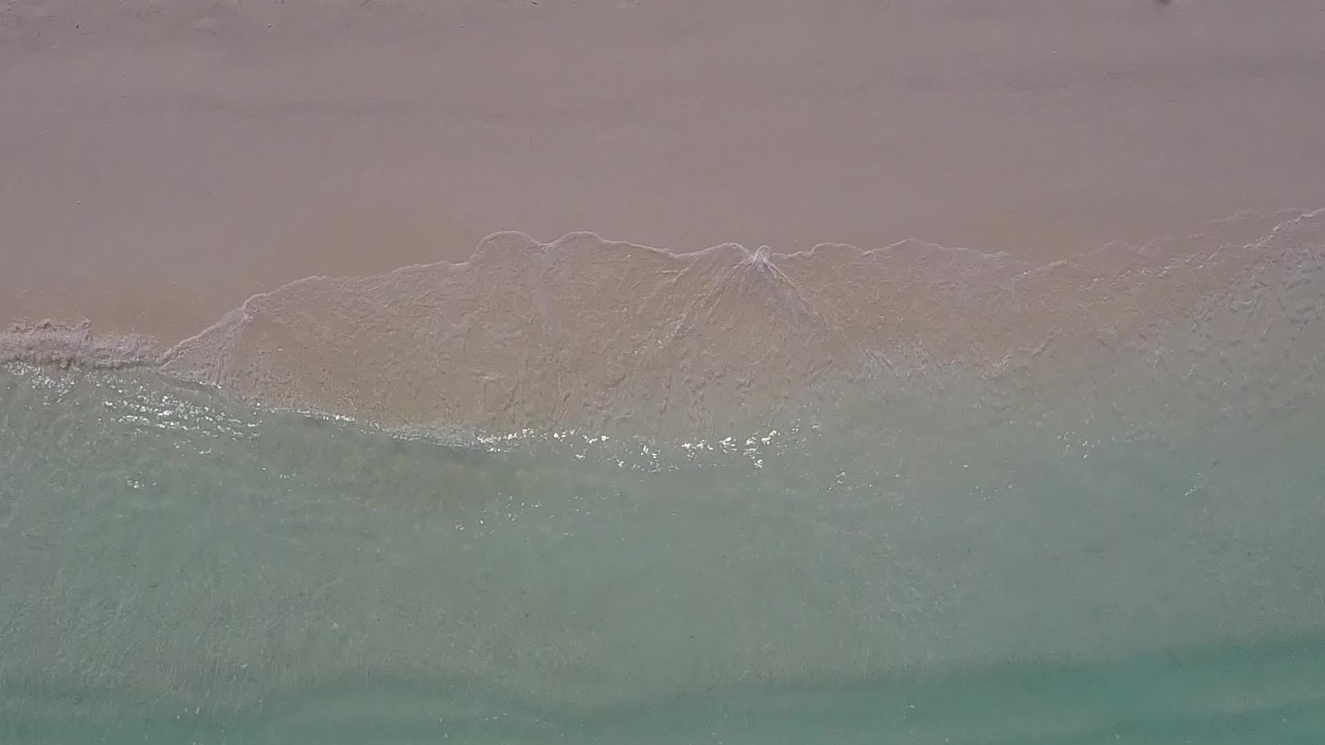 美丽的岛屿以蓝绿色环礁和白色沙子为背景视频的预览图