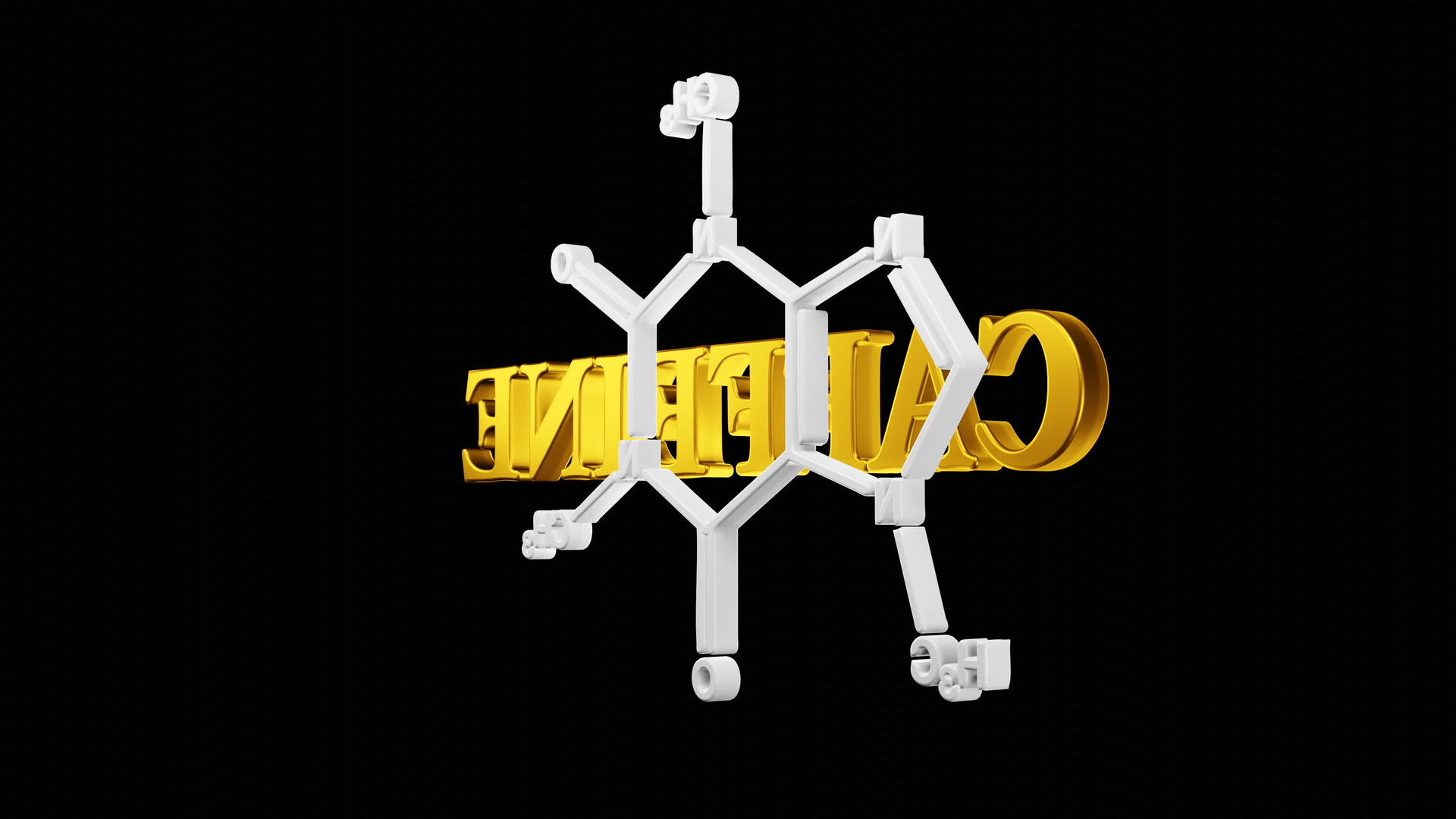 3d咖啡因文本及其化学结构视频的预览图