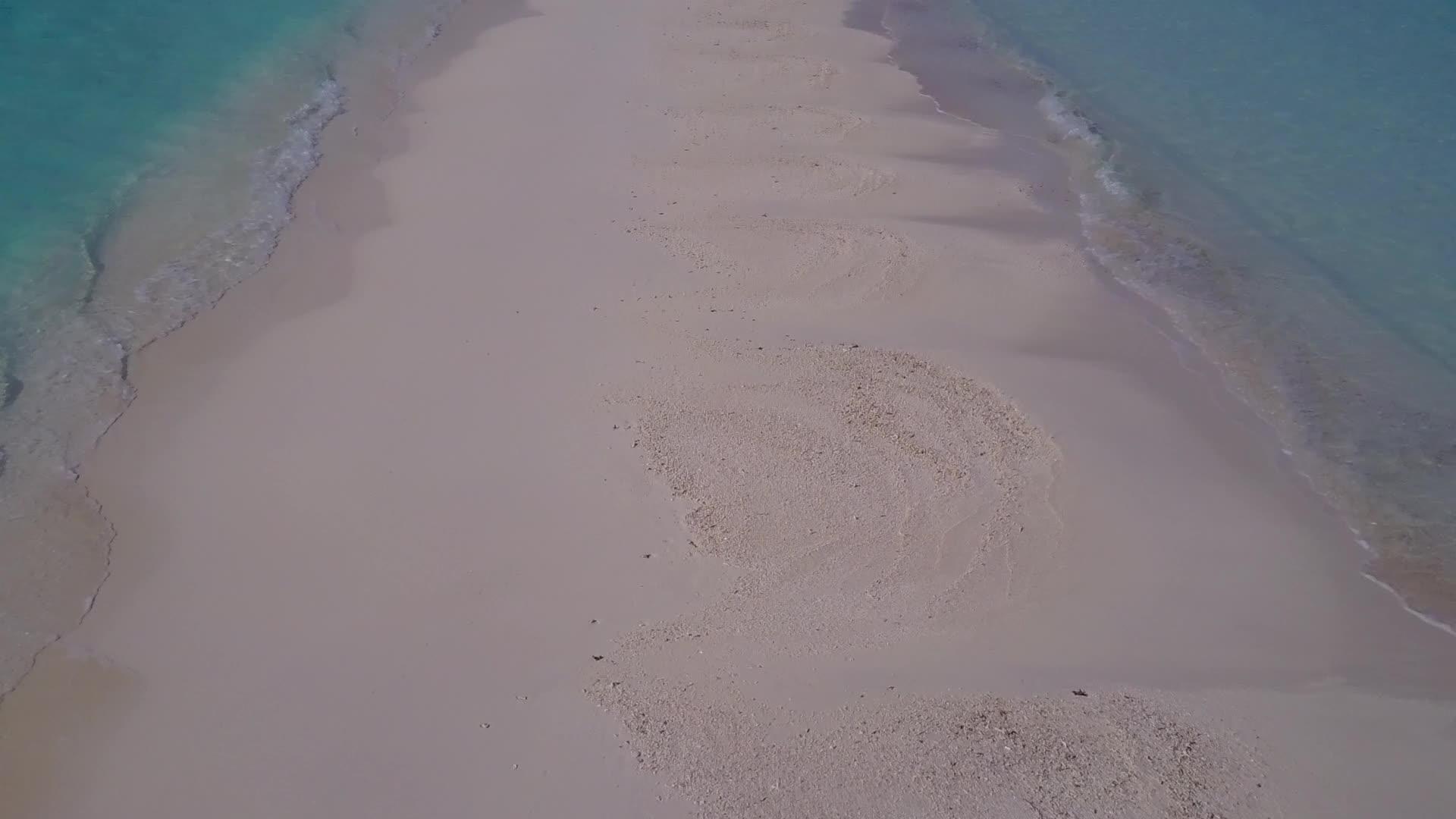 以绿水和白沙为背景的热带海滨假日热带海滩视频的预览图