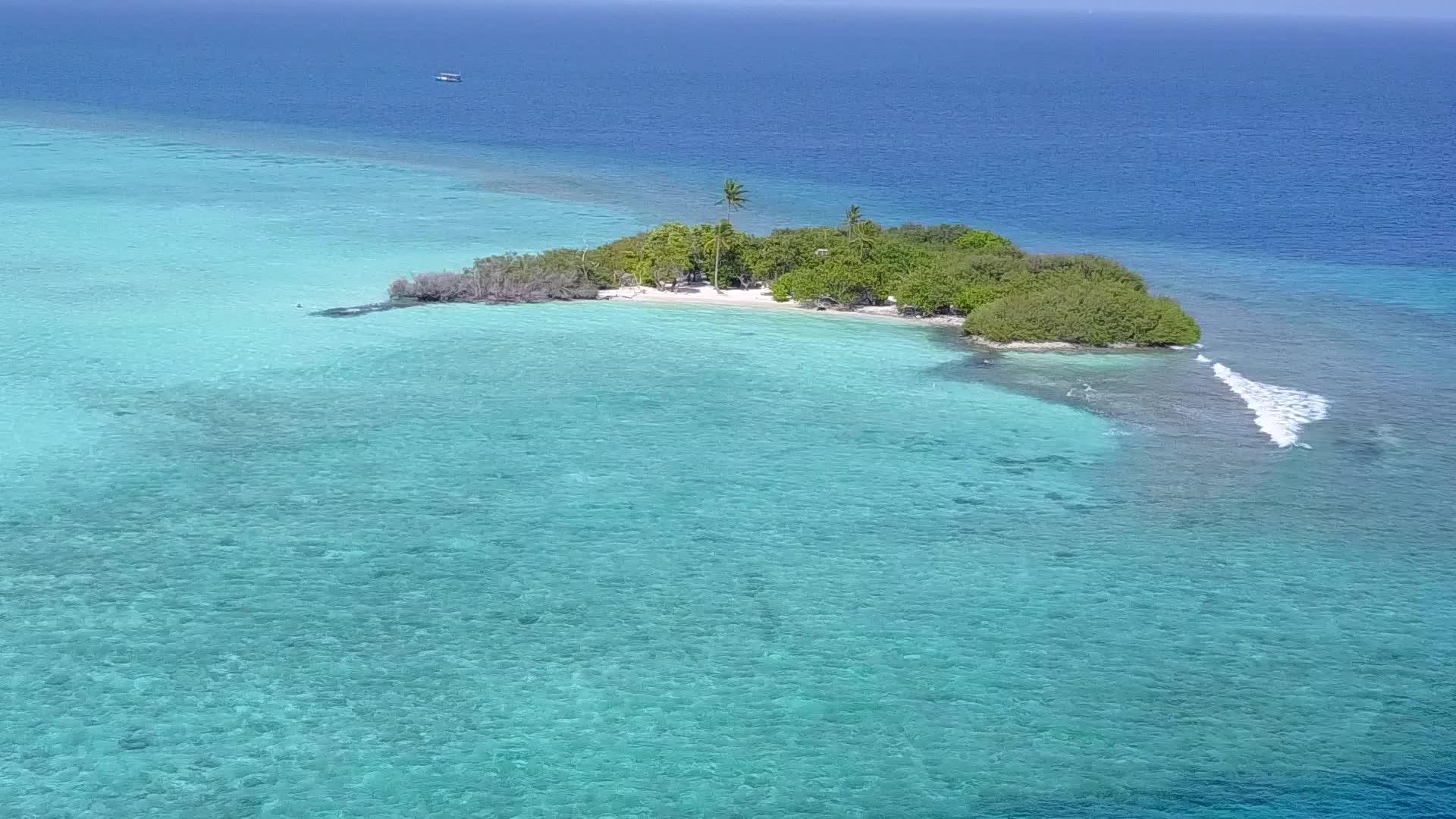 蓝绿色海洋中的异国海岸海滩之旅视频的预览图