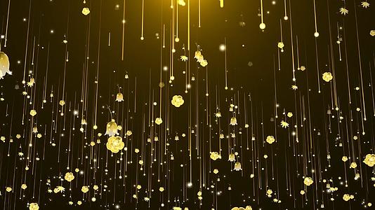 金色大气花朵粒子光效线条下落动态背景元素视频的预览图
