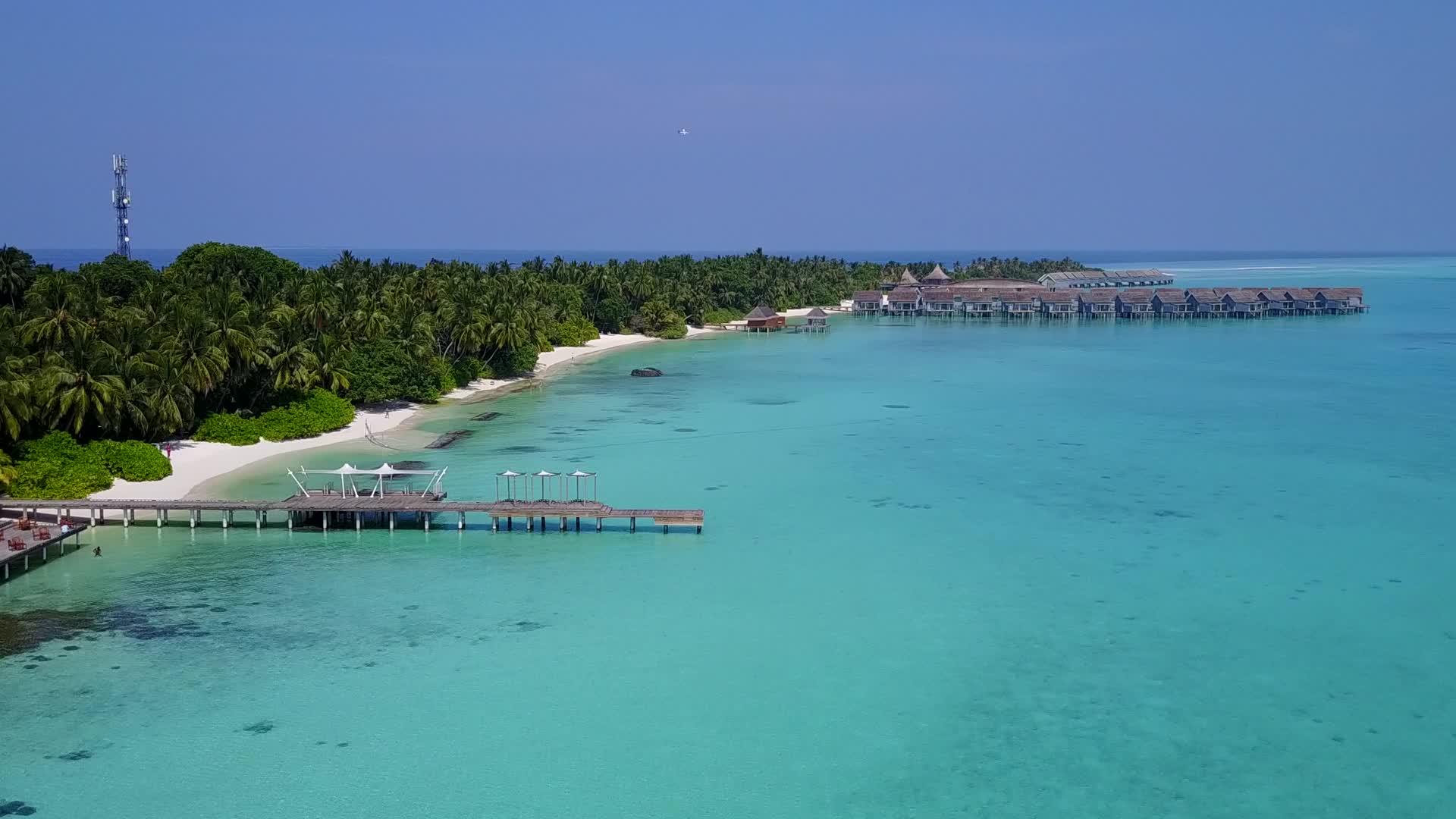 白沙背景透明海洋天堂海景海滩时间空气视频的预览图