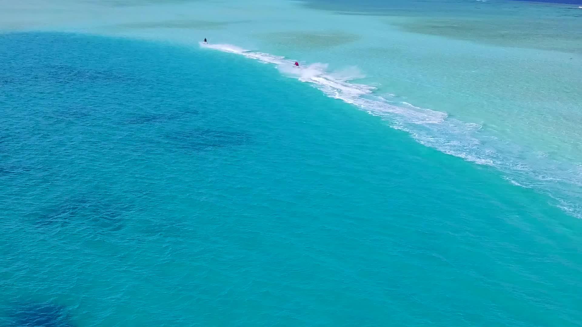 白沙背景透明海洋天堂海岸线海滩野生动物空中景观视频的预览图