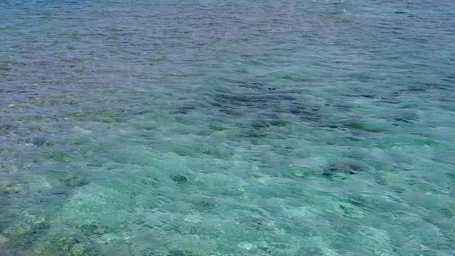 完美的海岸海滩探险无人驾驶由绿松石环礁和白沙组成视频的预览图