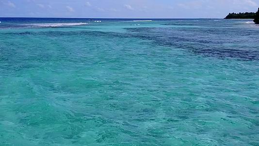 利用蓝海和白沙的背景放松环礁湖海滩野生动物的海洋景象视频的预览图